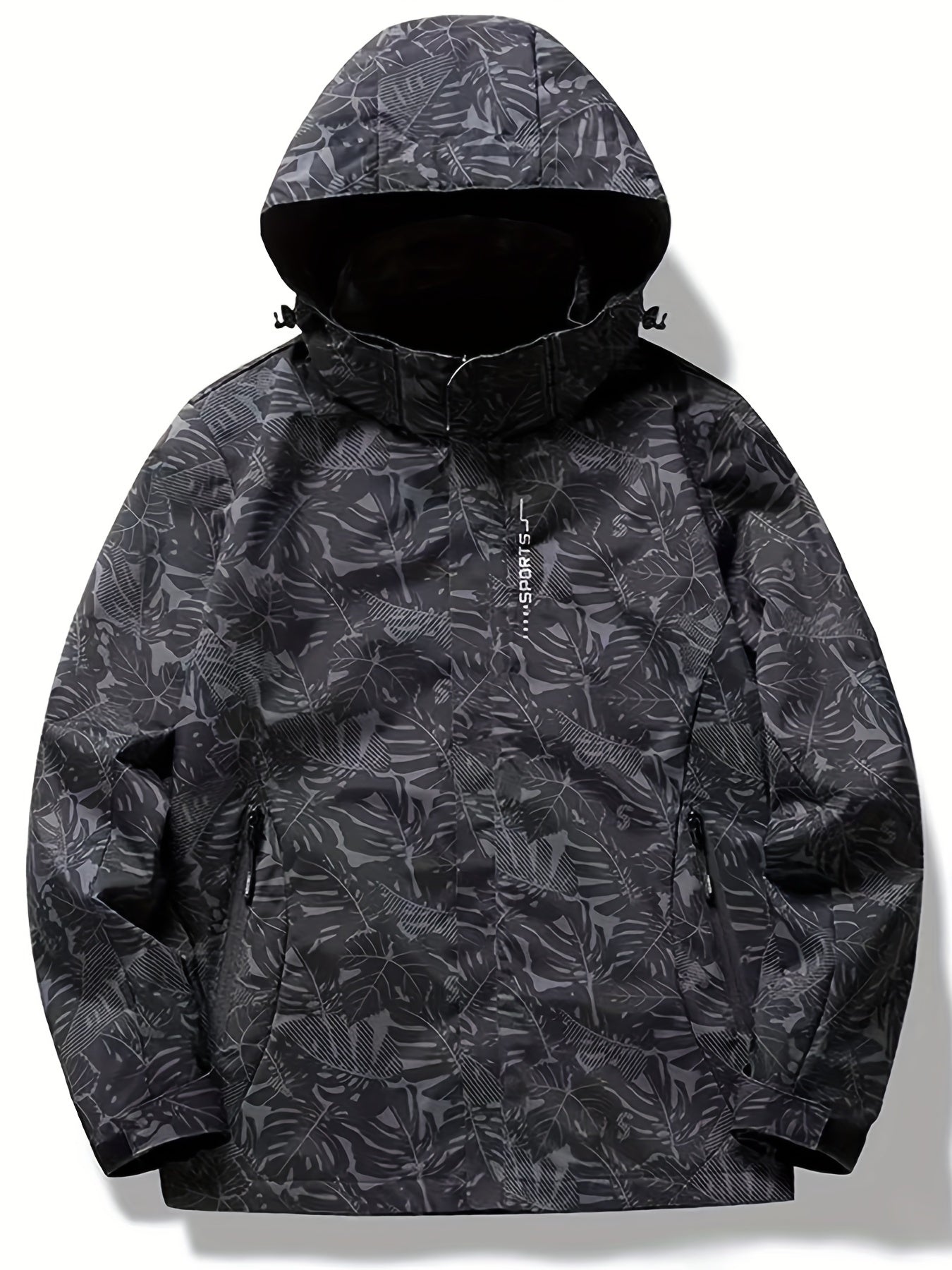 Men's Casual Lightweight Waterproof Windbreaker Jacket, Full Zip Up Hooded Shell Outdoor Hiking Coat For Autumn And Winter