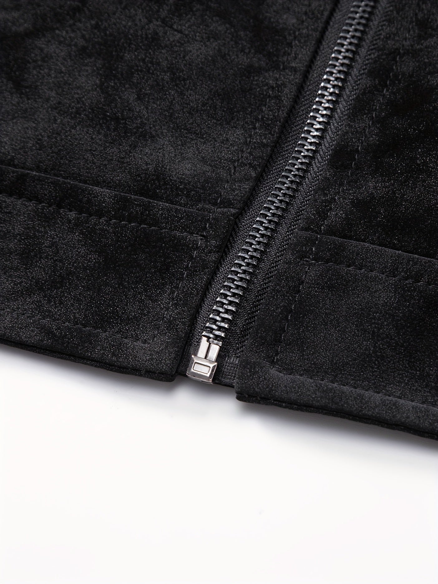 Men'S Motorcycle Jacket - Black Biker Coat with Zipper Closure, Stand Collar, Non-Stretch Fabric - Lightweight Windproof Outerwear for Riding, Commuting, Casual Outdoors - Easy-Clean Motorcycle Rider Jacket, Motorcycle Gear,