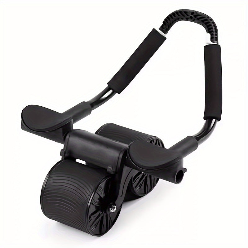 Stainless Steel Abdominal Exercise Wheel with Automatic Rebound & Elbow Support - Core Strength Trainer, Ab Roller Wheel for Abs Workout, Uncharged Ab Fitness Equipment for Home Gym