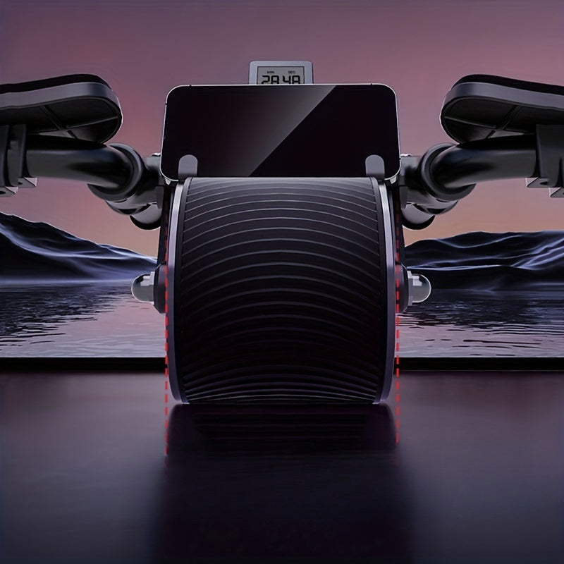 Stainless Steel Abdominal Exercise Wheel with Automatic Rebound & Elbow Support - Core Strength Trainer, Ab Roller Wheel for Abs Workout, Uncharged Ab Fitness Equipment for Home Gym