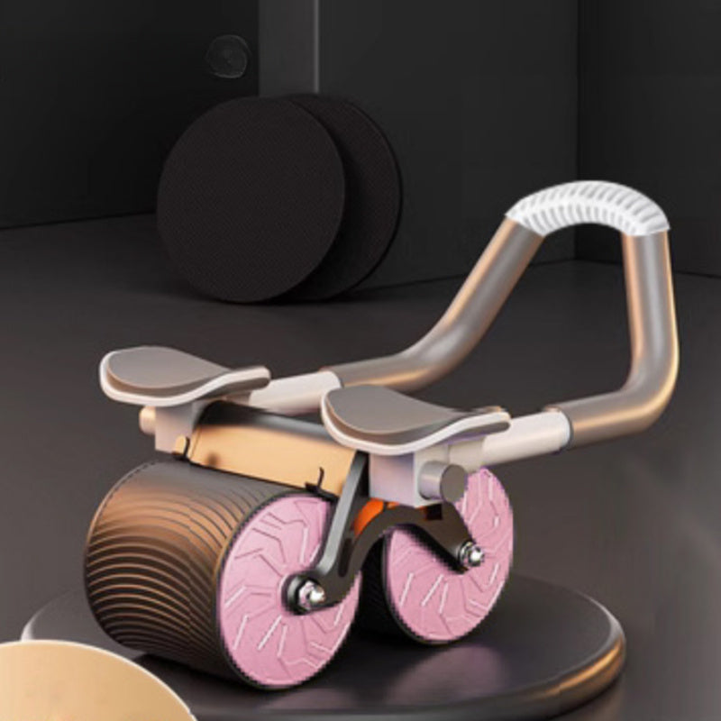 Stainless Steel Abdominal Exercise Wheel with Automatic Rebound & Elbow Support - Core Strength Trainer, Ab Roller Wheel for Abs Workout, Uncharged Ab Fitness Equipment for Home Gym