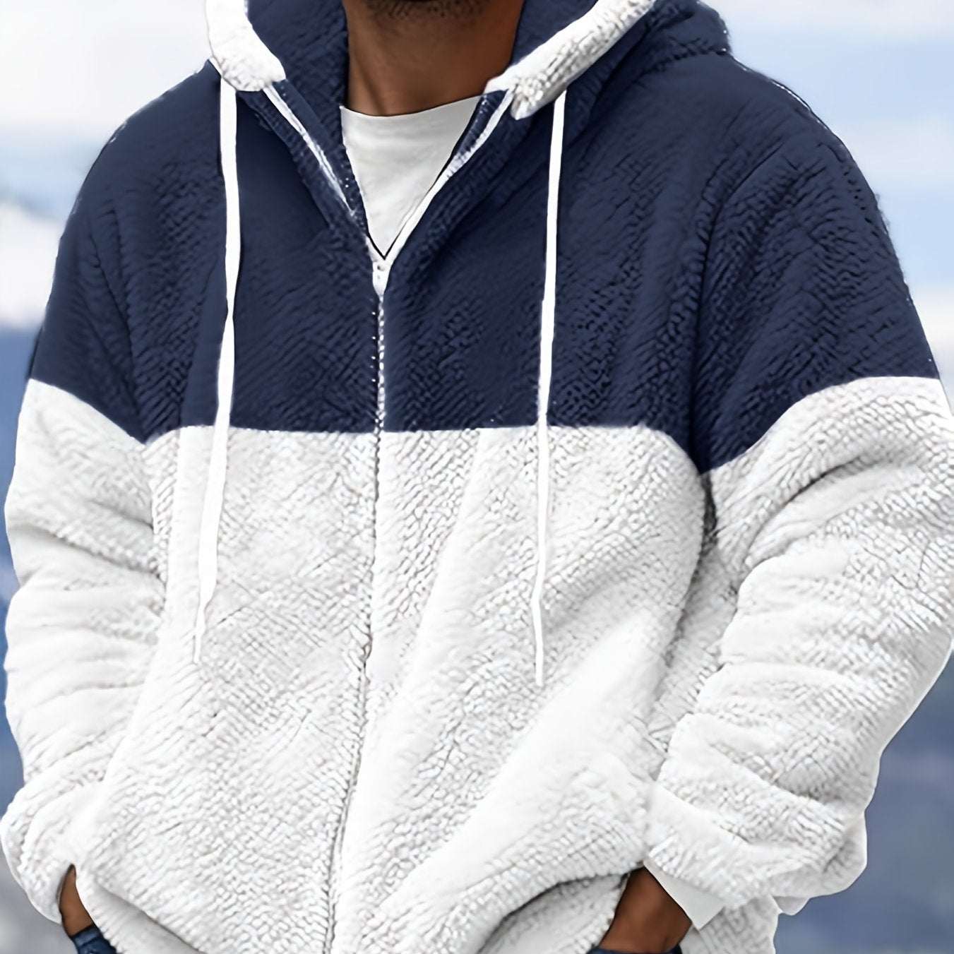 Fleece Jacket Men Sherpa Lined Hoodie Zip Up Fuzzy Lightweight Jackets Warm Long Sleeve Fashion Casual Winter Jackets