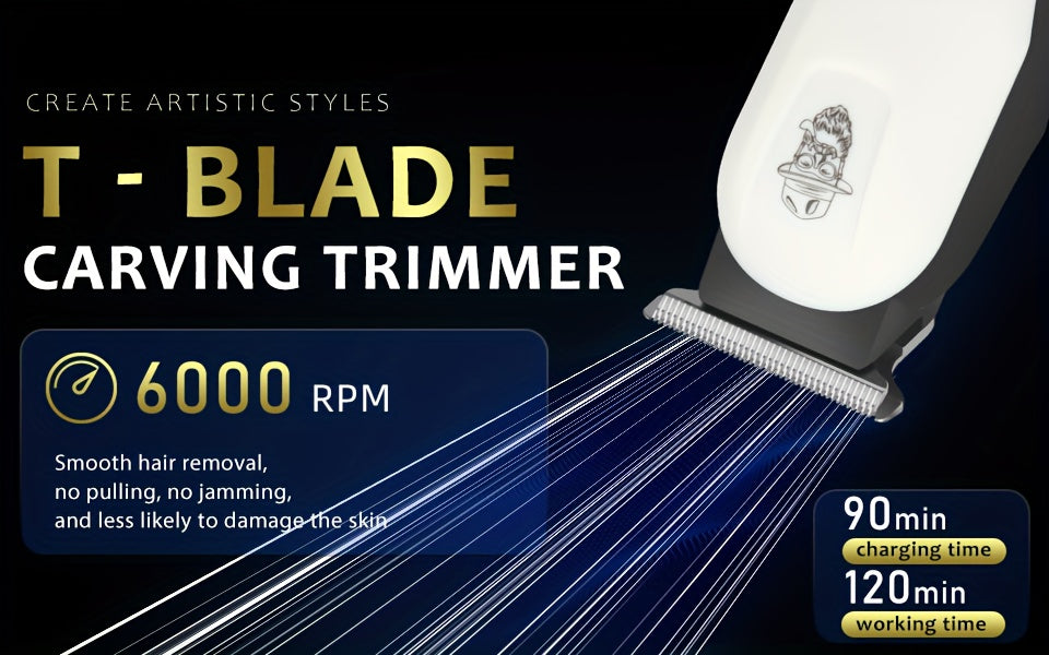 LQT Men'S Professional Haircutting Kit - USB Rechargeable Electric Hair Clipper and Shaver Set with Digital Display, 2000mAh Lithium Battery, High-Performance Low Noise Motor, Cordless Grooming Tools, Perfect Gift, Home Salon