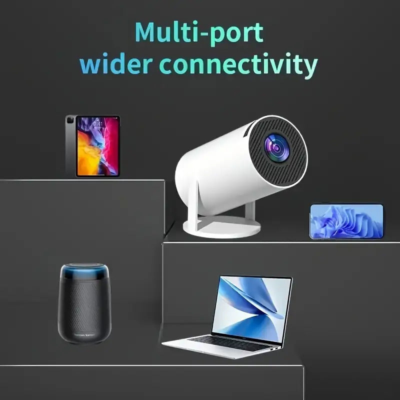 2025 Upgraded HY300PRO Mini Projector with WiFi and Bluetooth, Portable Native 720P, 4K Support/Decoding, Auto Keystone Correction, 180° Rotation, Smart for Home & Outdoor Use Android 11