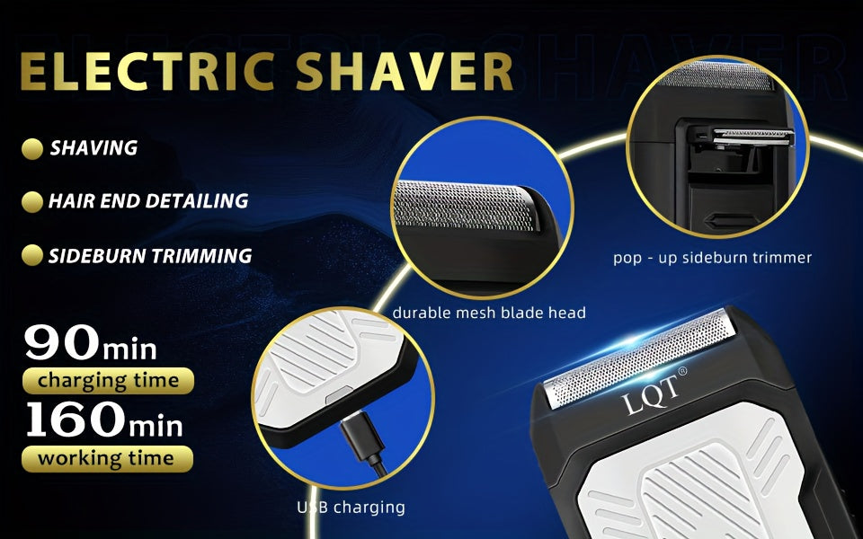LQT Men'S Professional Haircutting Kit - USB Rechargeable Electric Hair Clipper and Shaver Set with Digital Display, 2000mAh Lithium Battery, High-Performance Low Noise Motor, Cordless Grooming Tools, Perfect Gift, Home Salon