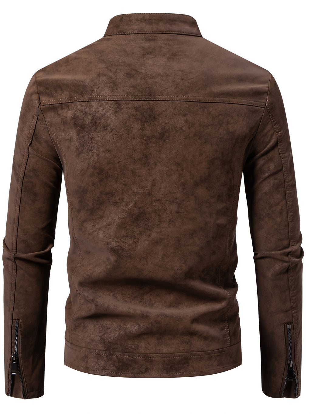 Men'S Motorcycle Jacket - Black Biker Coat with Zipper Closure, Stand Collar, Non-Stretch Fabric - Lightweight Windproof Outerwear for Riding, Commuting, Casual Outdoors - Easy-Clean Motorcycle Rider Jacket, Motorcycle Gear,