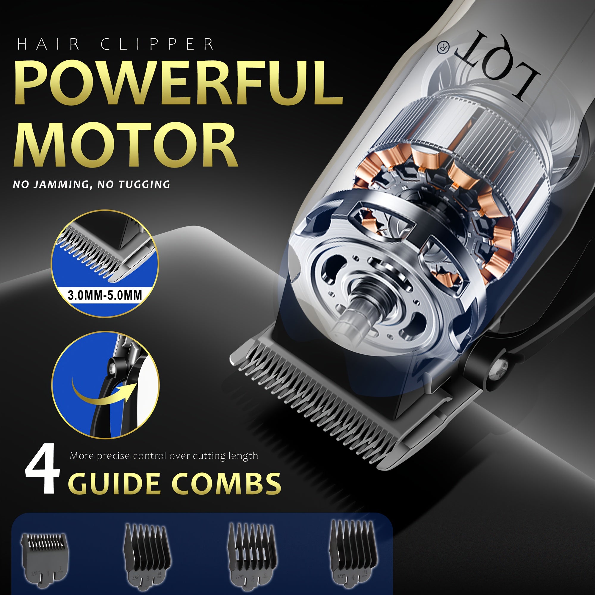 LQT Men'S Professional Haircutting Kit - USB Rechargeable Electric Hair Clipper and Shaver Set with Digital Display, 2000mAh Lithium Battery, High-Performance Low Noise Motor, Cordless Grooming Tools, Perfect Gift, Home Salon