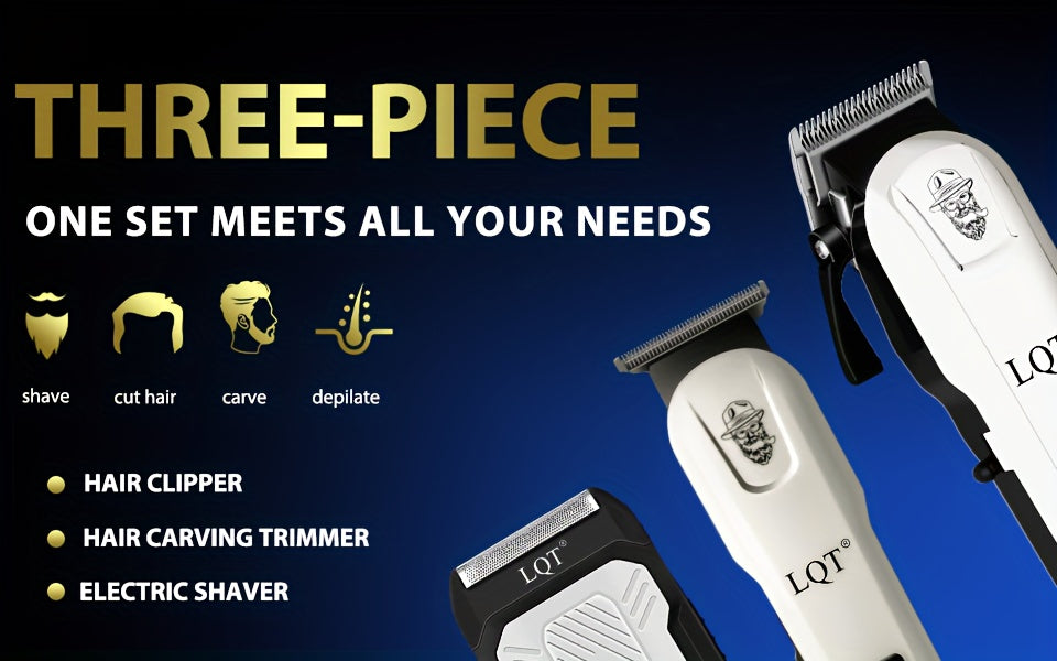 LQT Men'S Professional Haircutting Kit - USB Rechargeable Electric Hair Clipper and Shaver Set with Digital Display, 2000mAh Lithium Battery, High-Performance Low Noise Motor, Cordless Grooming Tools, Perfect Gift, Home Salon