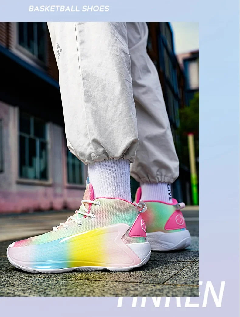 New Basketball Shoes for Men And Women Youth Shock Absorption Wear Resistant Practical Running Shoes Sports Shoes Battle Boots F