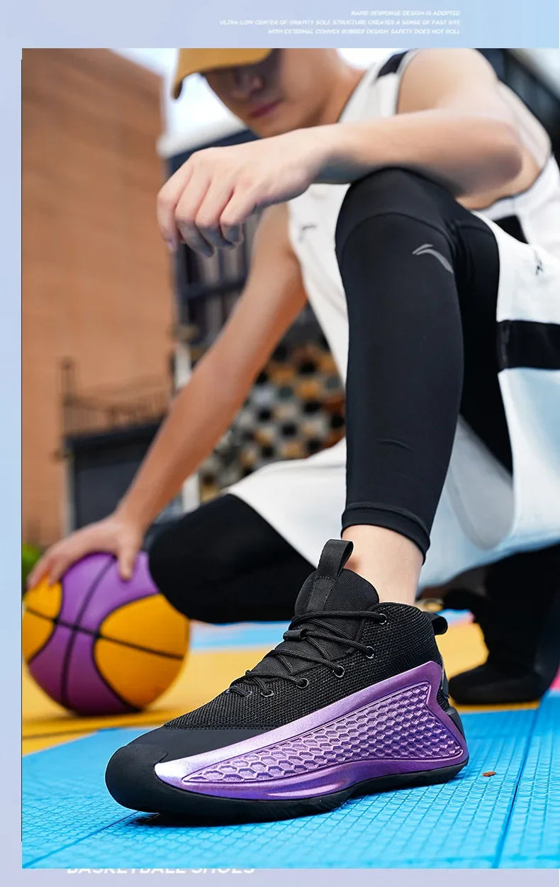 New Basketball Shoes for Men And Women Youth Shock Absorption Wear Resistant Practical Running Shoes Sports Shoes Battle Boots F