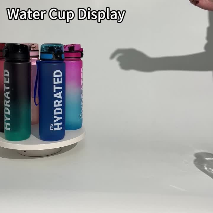 32 oz (1000 ml) Inspirational Sports Water Bottle with Time Markers - Wide Mouth, Leak-Proof, and Stir-Friendly - Includes a Carrying Strap (1 Bottle)