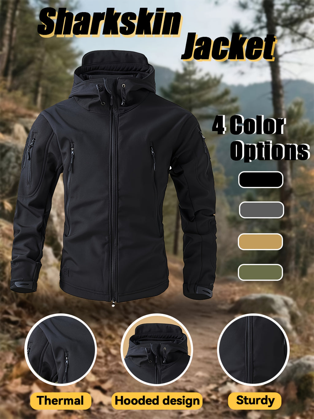 Men'S Coldproof Softshell Jacket & Pants Set - All-Season Outdoor Skiing, Hiking, Cycling, Fishing - Windproof, High Quality, Full-Zip Hooded Design with Multiple Pockets, Machine Washable () - Ideal For Winter Sports & Casua