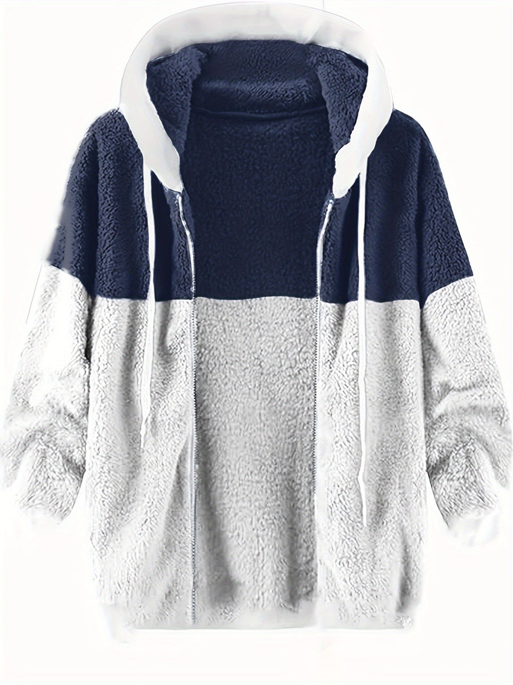 Fleece Jacket Men Sherpa Lined Hoodie Zip Up Fuzzy Lightweight Jackets Warm Long Sleeve Fashion Casual Winter Jackets