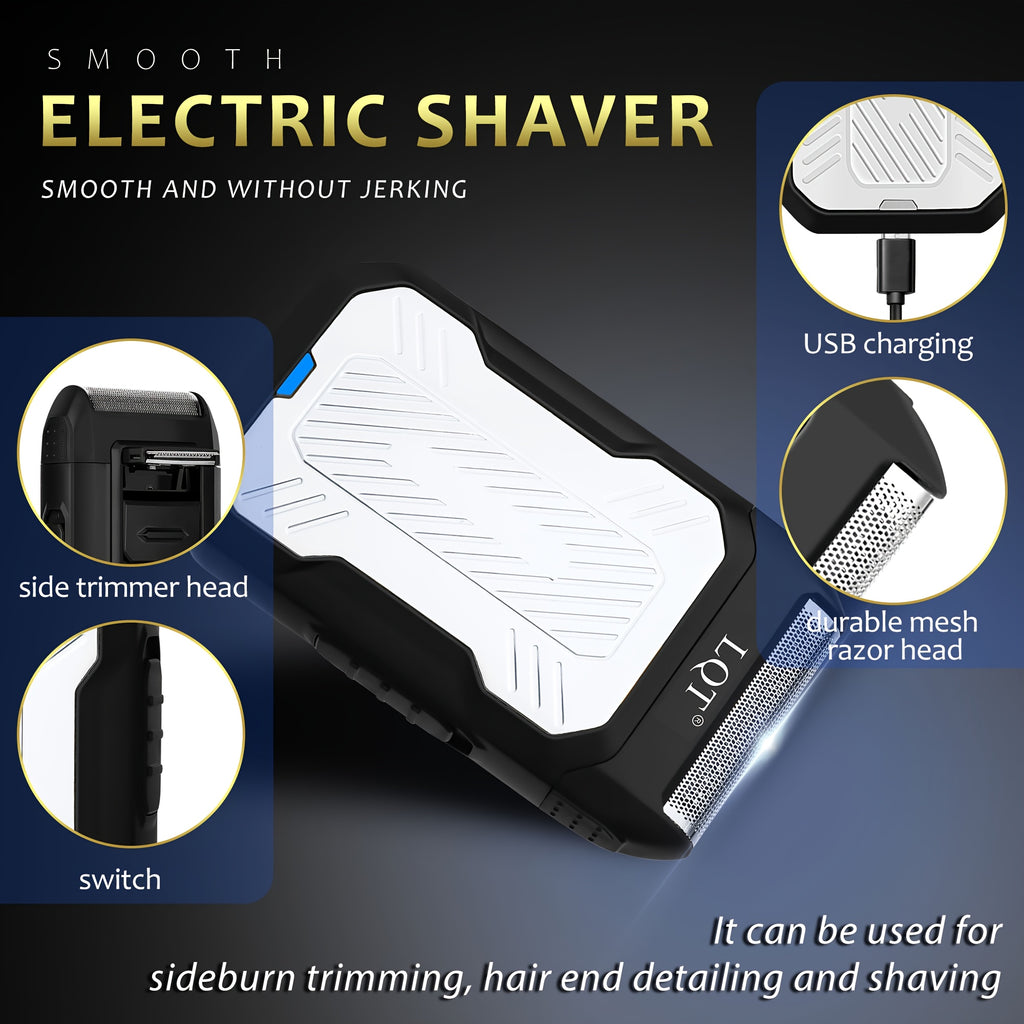 LQT Men'S Professional Haircutting Kit - USB Rechargeable Electric Hair Clipper and Shaver Set with Digital Display, 2000mAh Lithium Battery, High-Performance Low Noise Motor, Cordless Grooming Tools, Perfect Gift, Home Salon